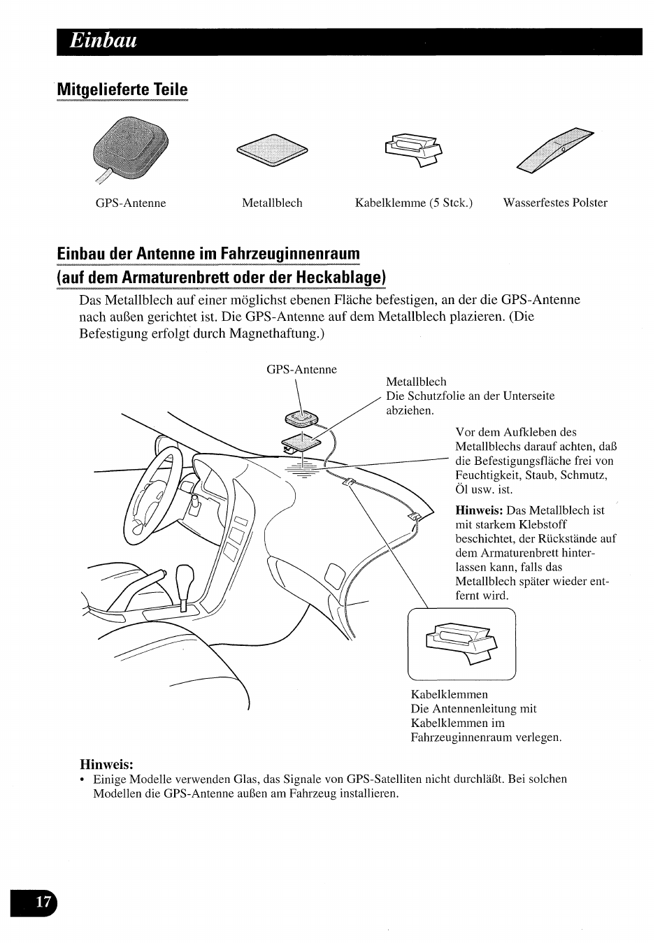 Einbau | Pioneer AVIC50S User Manual | Page 66 / 146