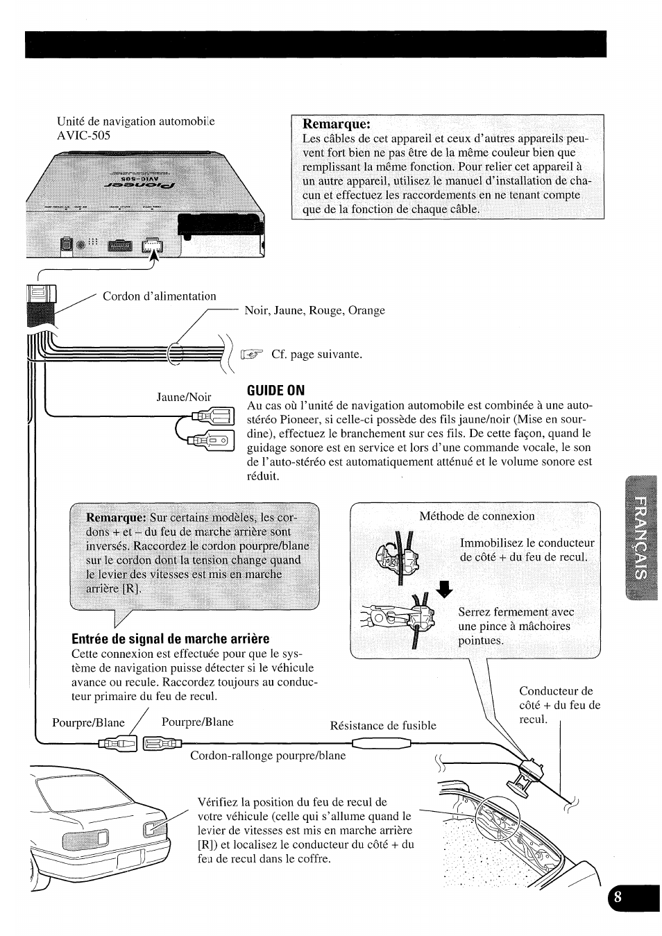 Remarque | Pioneer AVIC50S User Manual | Page 81 / 146