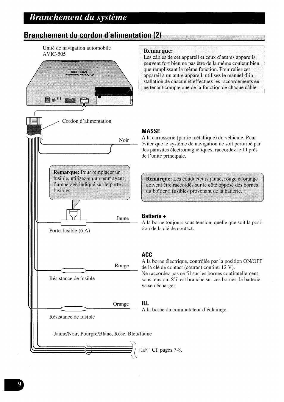 Branchement du système | Pioneer AVIC50S User Manual | Page 82 / 146