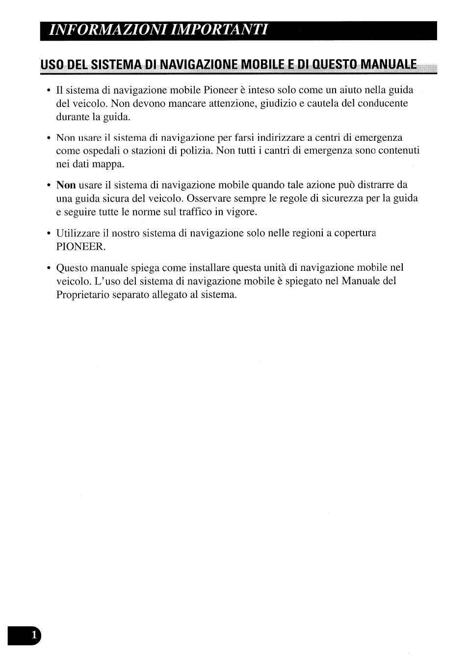 Informazioni importanti | Pioneer AVIC50S User Manual | Page 98 / 146