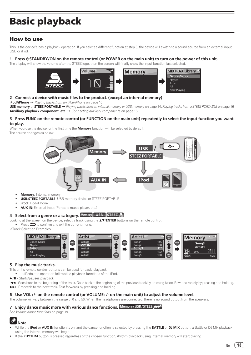 How to use, Basic playback | Pioneer STZ-D10Z-R User Manual | Page 13 / 31