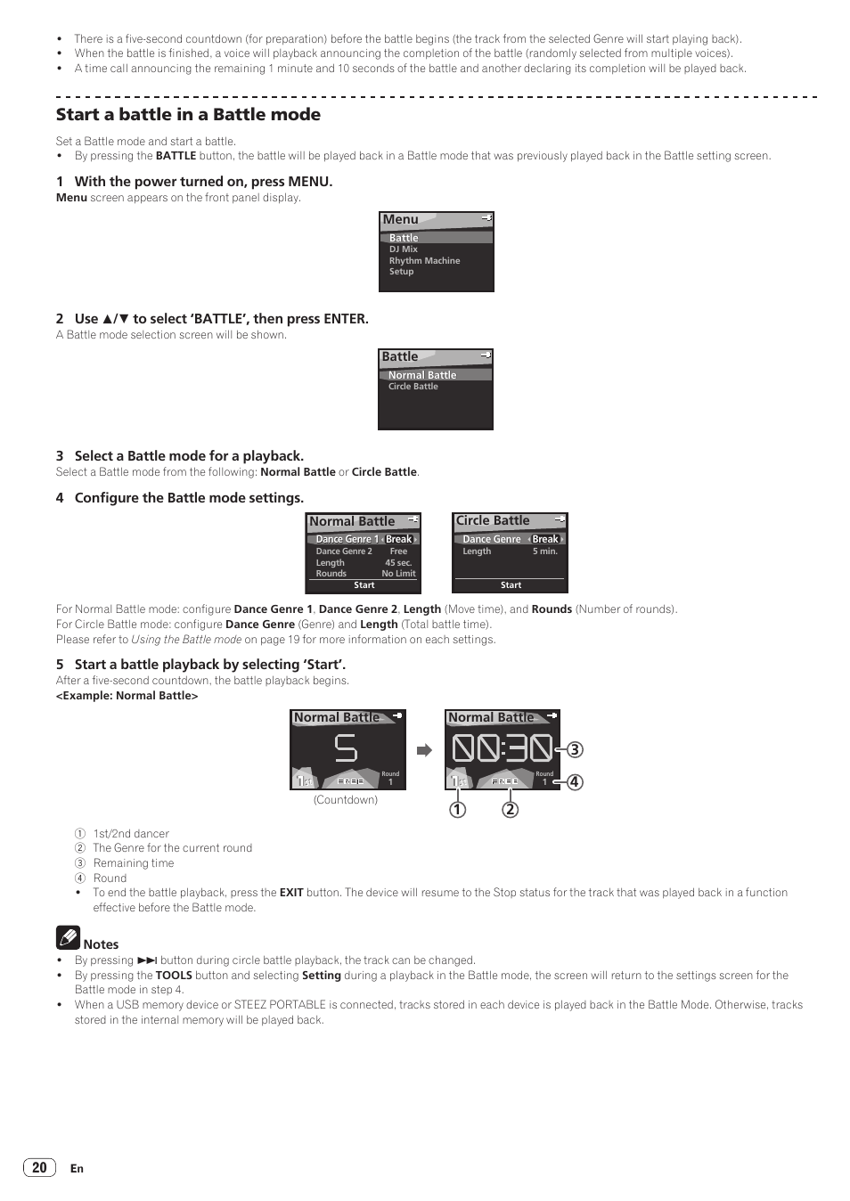 Start a battle in a battle mode | Pioneer STZ-D10Z-R User Manual | Page 20 / 31