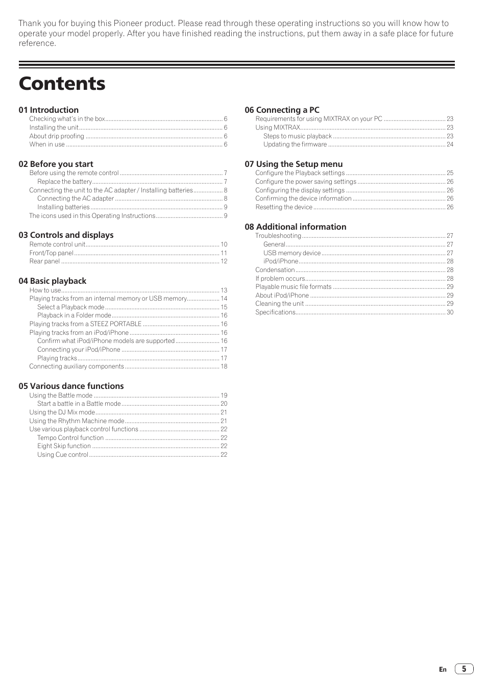 Pioneer STZ-D10Z-R User Manual | Page 5 / 31