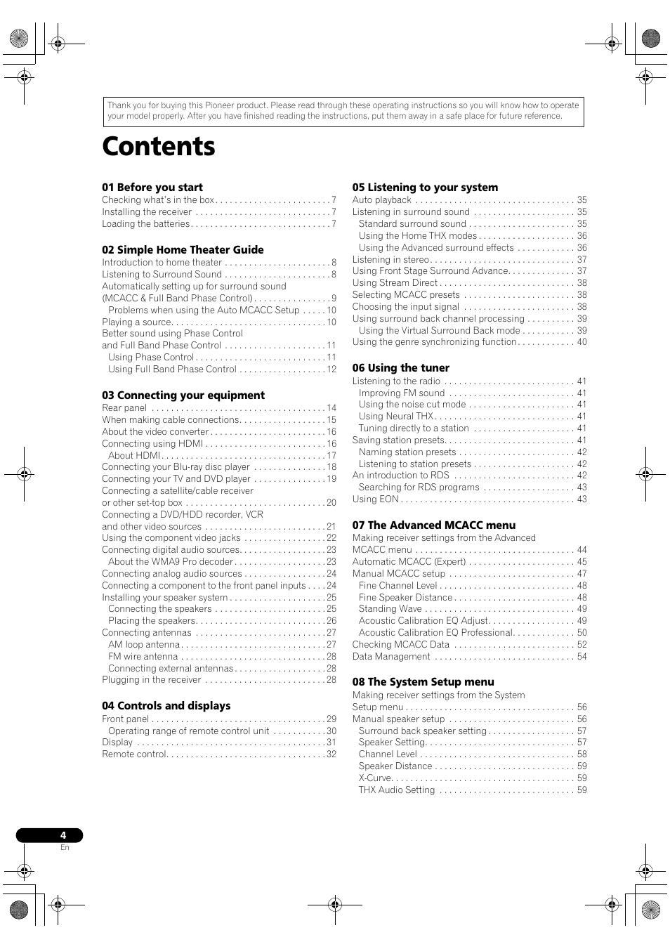 Pioneer SC-LX81 User Manual | Page 4 / 134