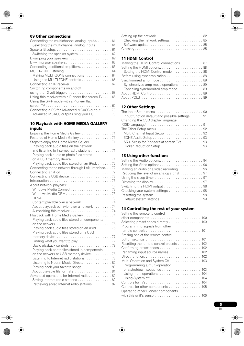 Pioneer SC-LX81 User Manual | Page 5 / 134