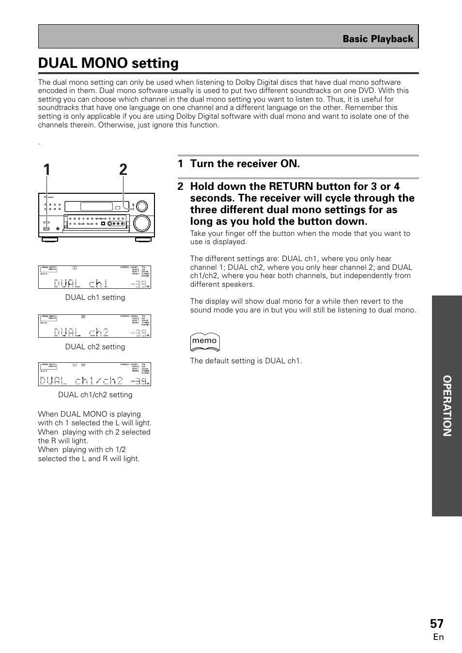Dual mono setting | Pioneer VSX-859RDS-G User Manual | Page 57 / 116
