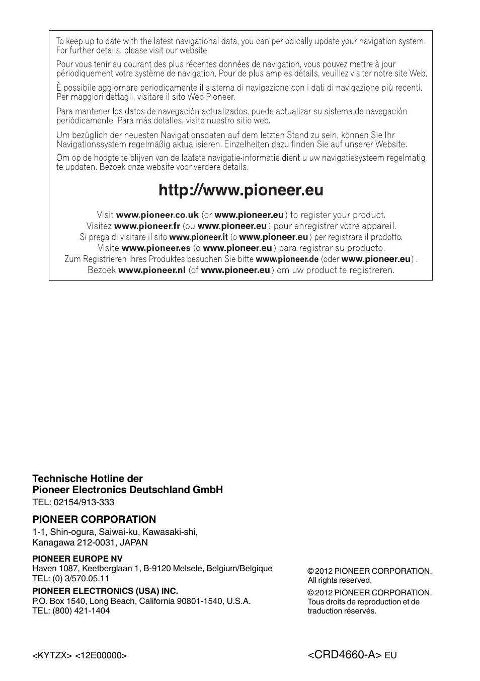 Crd4660-a | Pioneer AVIC-F30BT User Manual | Page 100 / 100