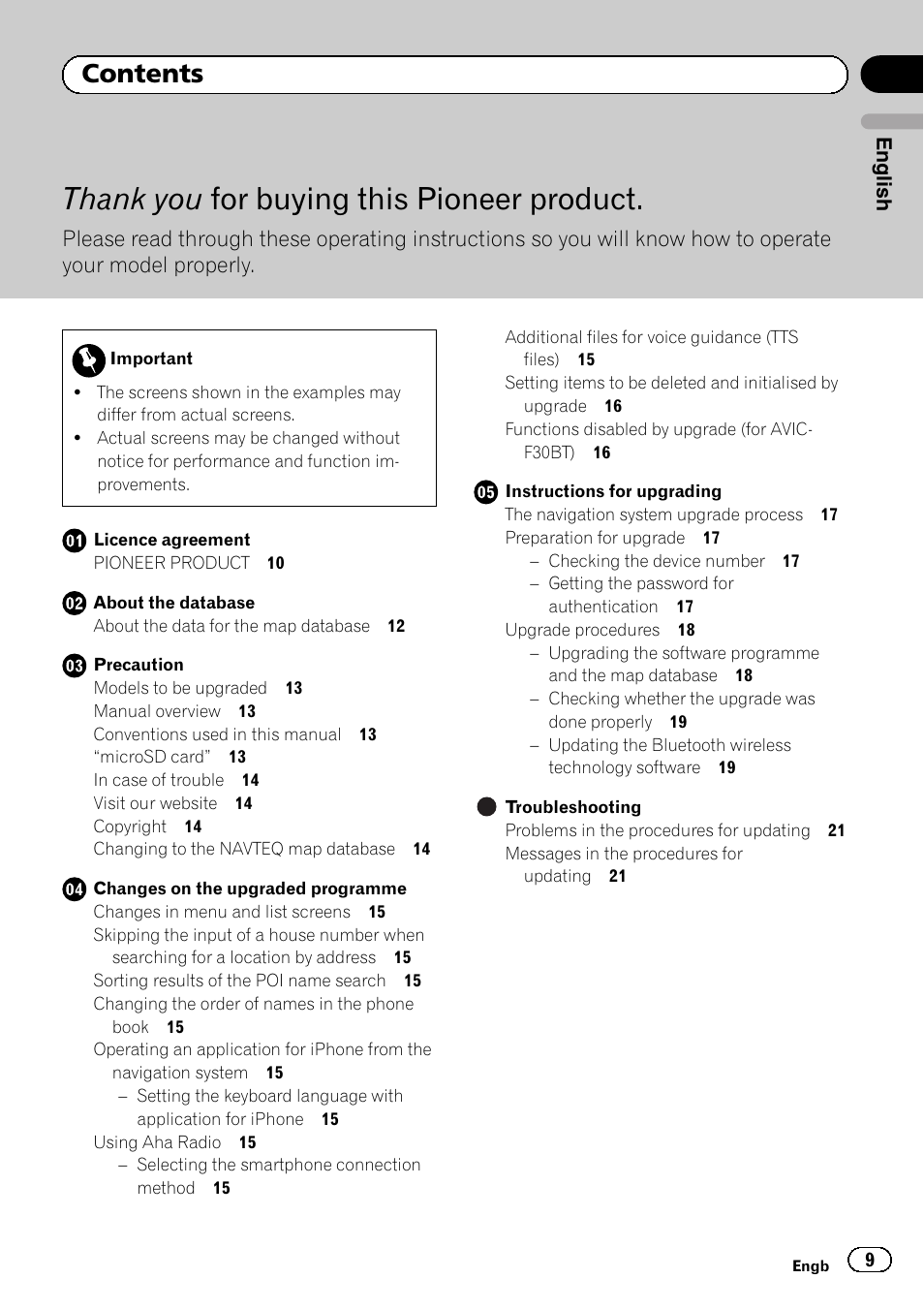 Pioneer AVIC-F30BT User Manual | Page 9 / 100