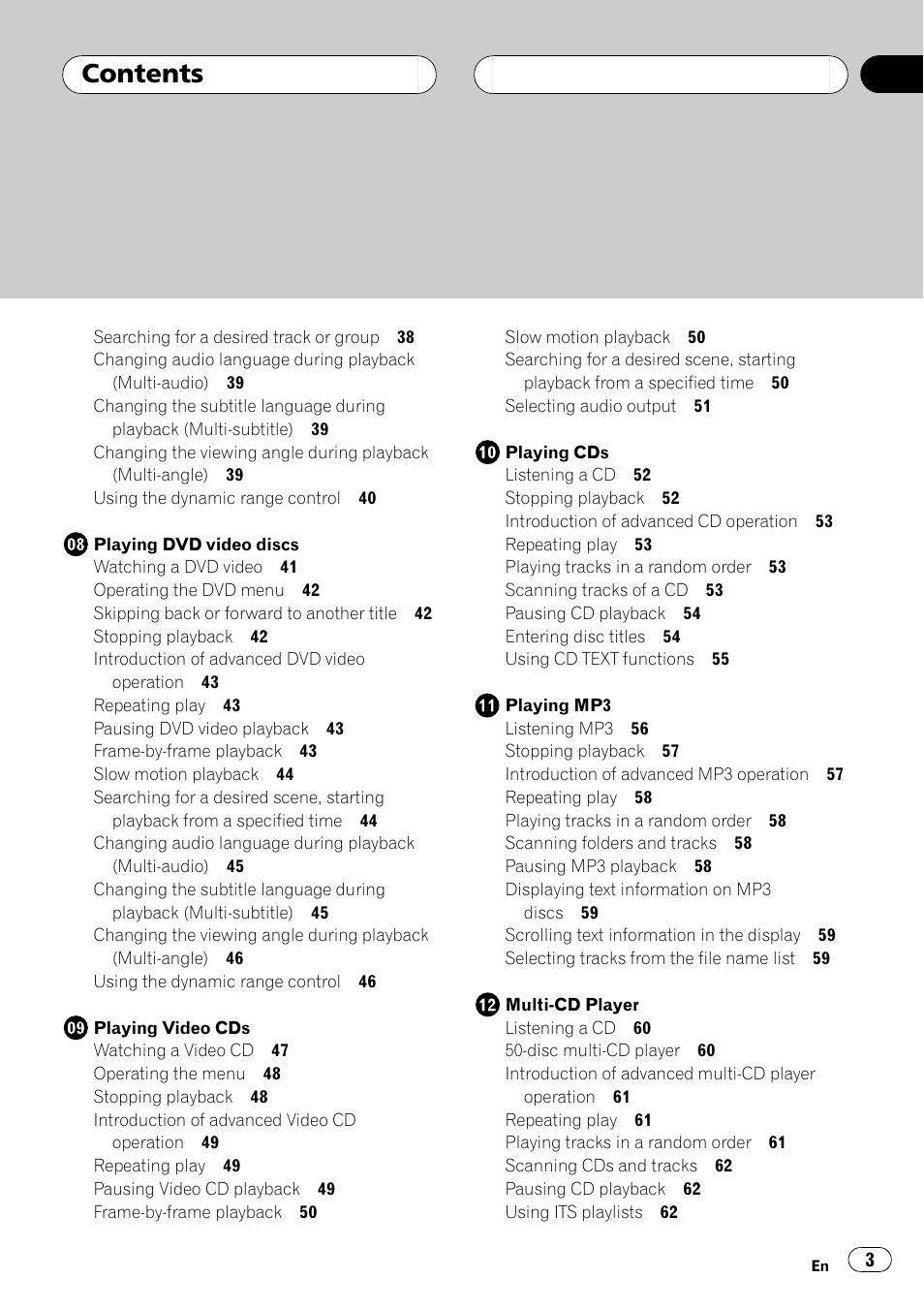 Pioneer AVH-P7500DVD User Manual | Page 3 / 116