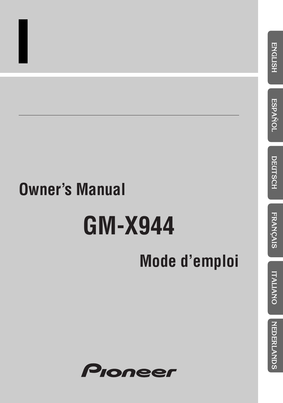 Pioneer GM-X944 User Manual | 76 pages