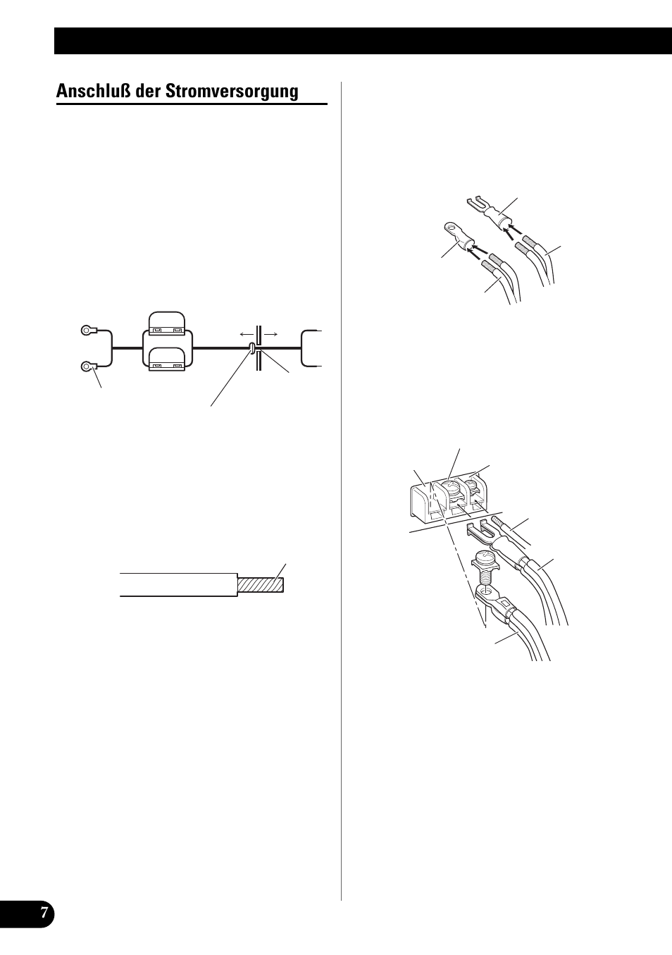 Anschluß der stromversorgung, Anschluß der einheit | Pioneer GM-X944 User Manual | Page 32 / 76