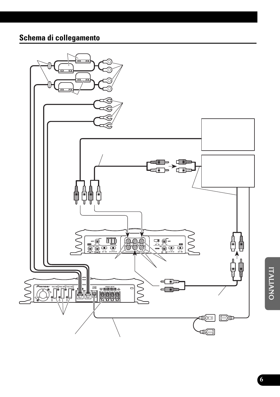 Schema di collegamento | Pioneer GM-X944 User Manual | Page 55 / 76