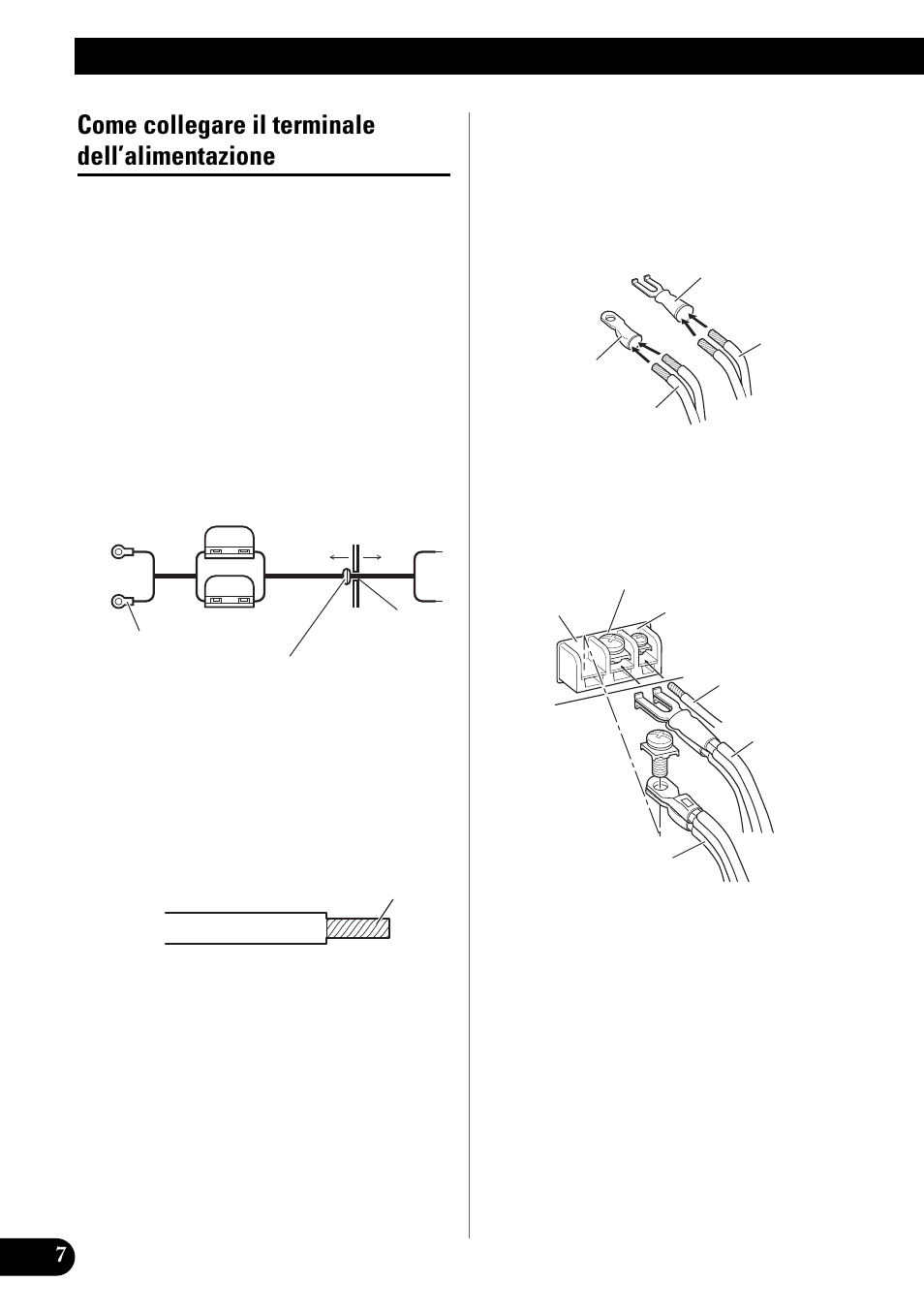 Come collegare il terminale, Dell’alimentazione, Come collegare l’unità | Come collegare il terminale dell’alimentazione | Pioneer GM-X944 User Manual | Page 56 / 76