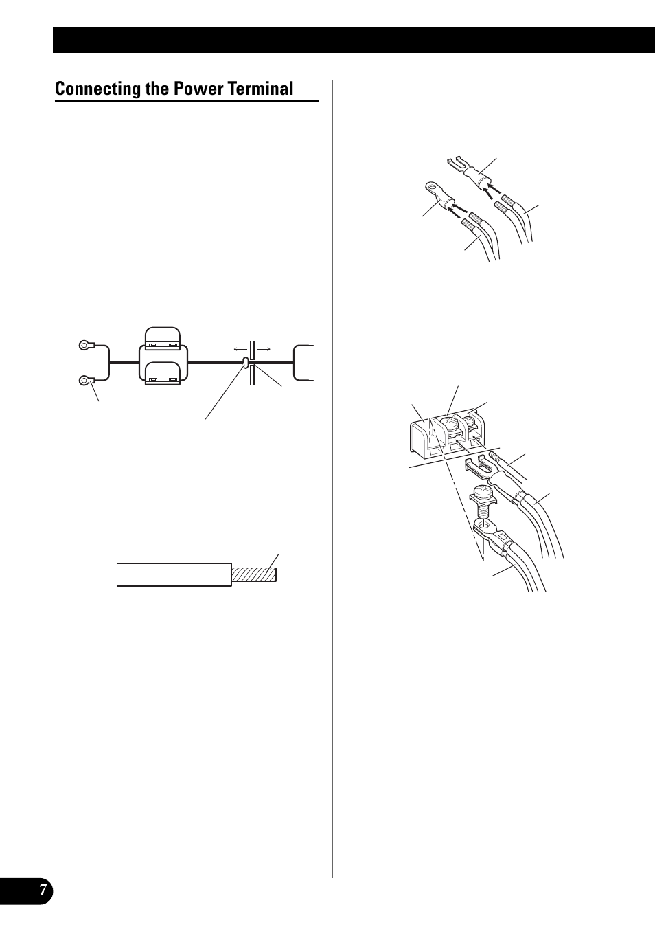Connecting the power terminal, Connecting the unit | Pioneer GM-X944 User Manual | Page 8 / 76