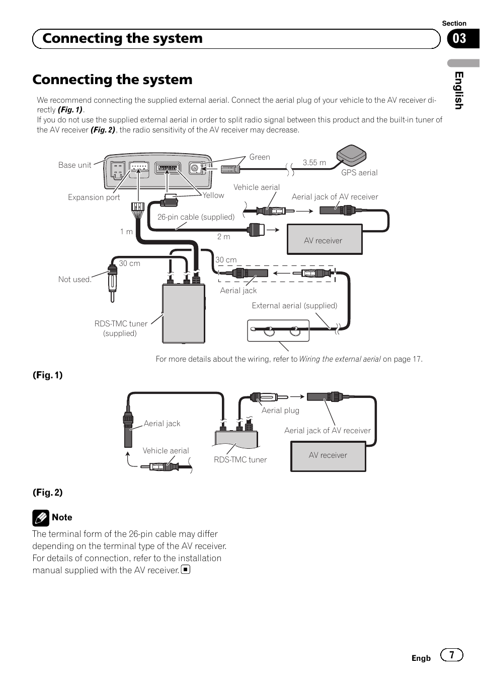 Connecting the system, 03 connecting the system, English | Pioneer AVIC-F220 User Manual | Page 7 / 112