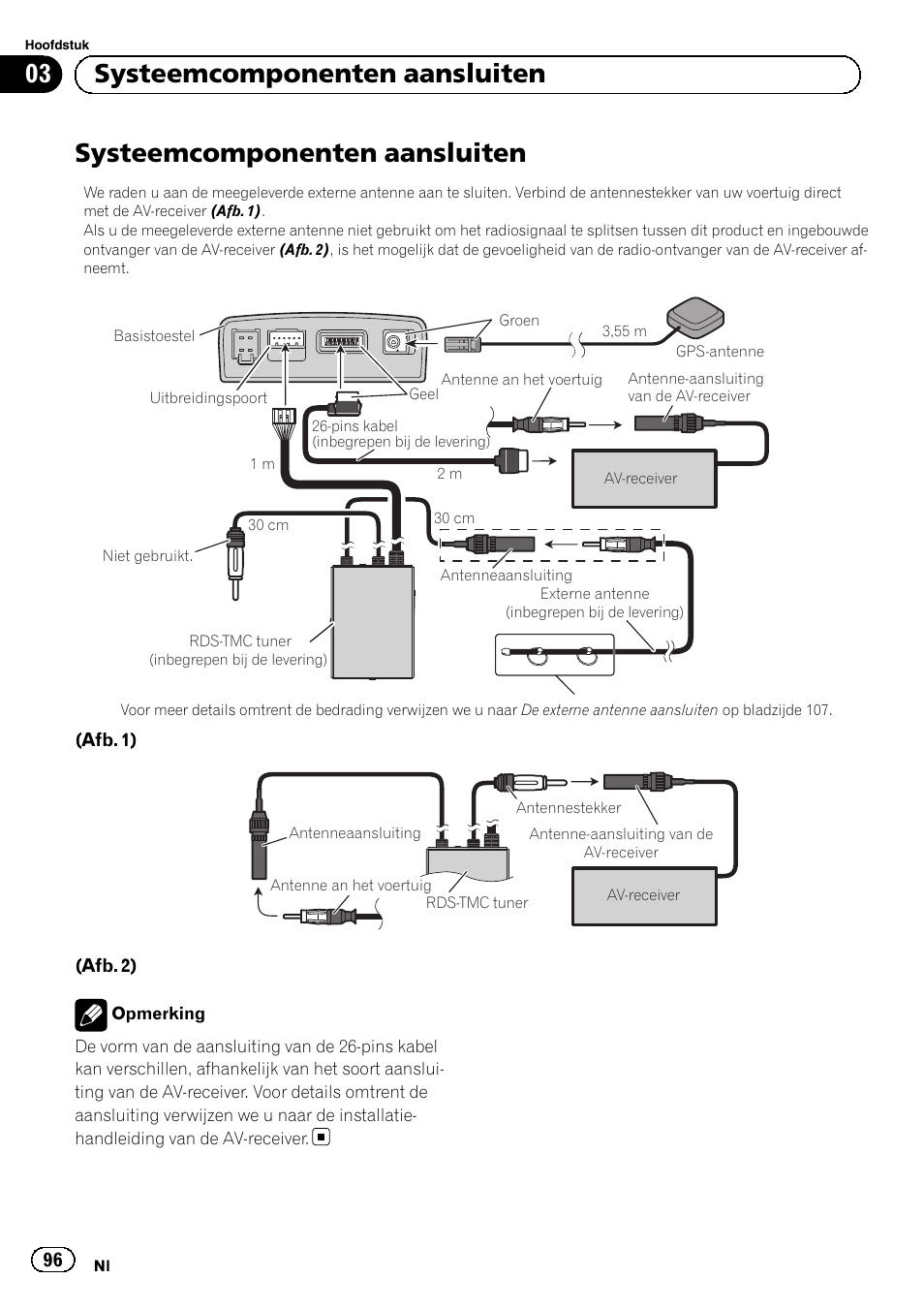 Systeemcomponenten aansluiten, 03 systeemcomponenten aansluiten | Pioneer AVIC-F220 User Manual | Page 96 / 112