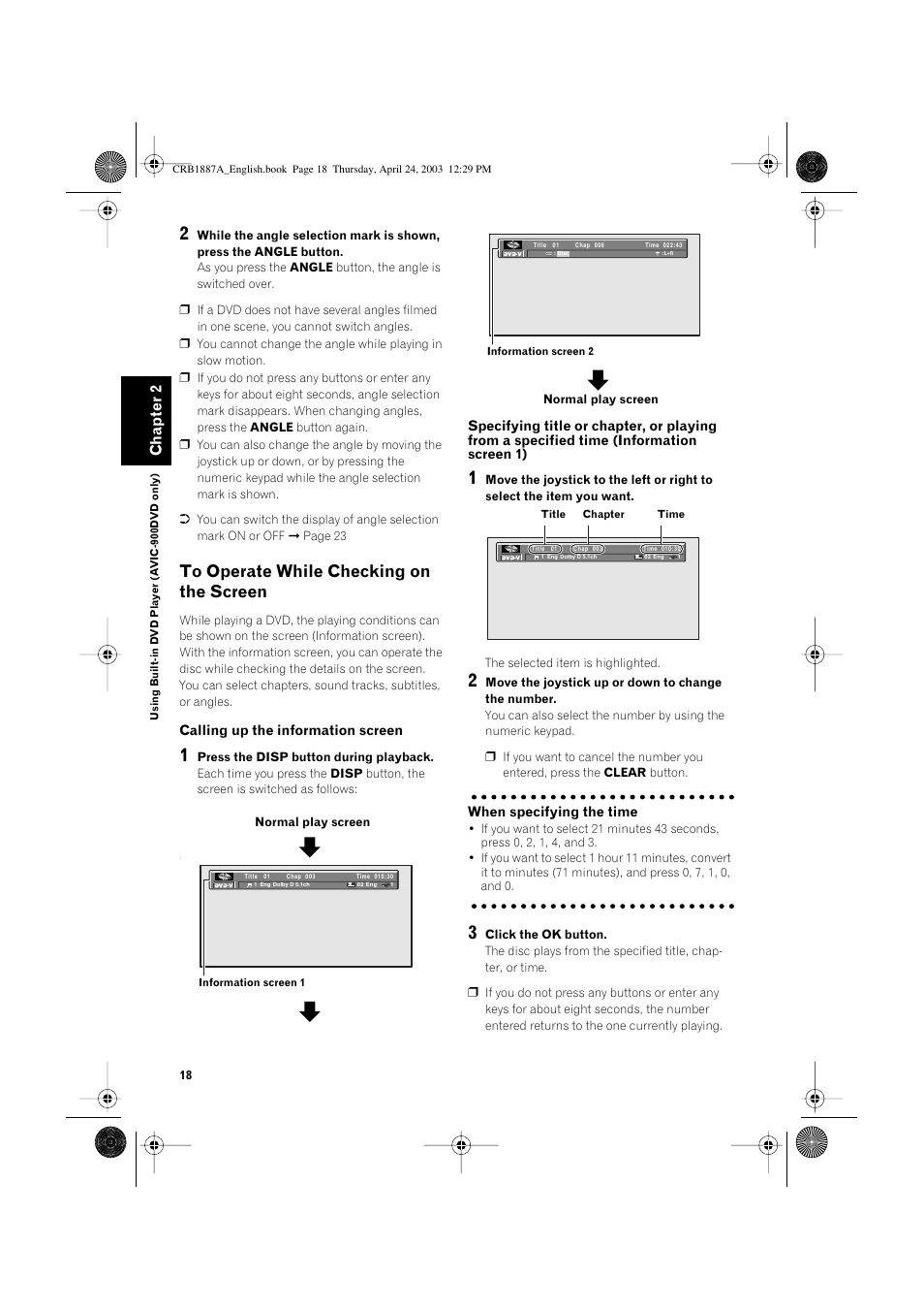 Chapter 2 | Pioneer AVIC600T-II User Manual | Page 19 / 30