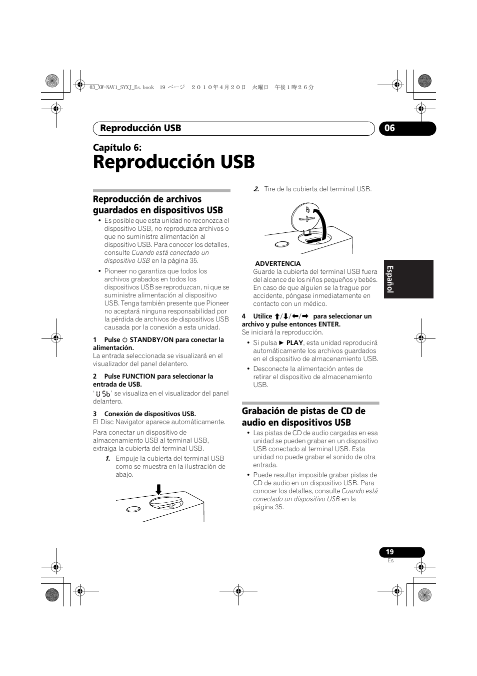 06 reproducción usb, Reproducción usb, Reproducción usb 06 | Capítulo 6 | Pioneer XW-NAV1-K User Manual | Page 103 / 128