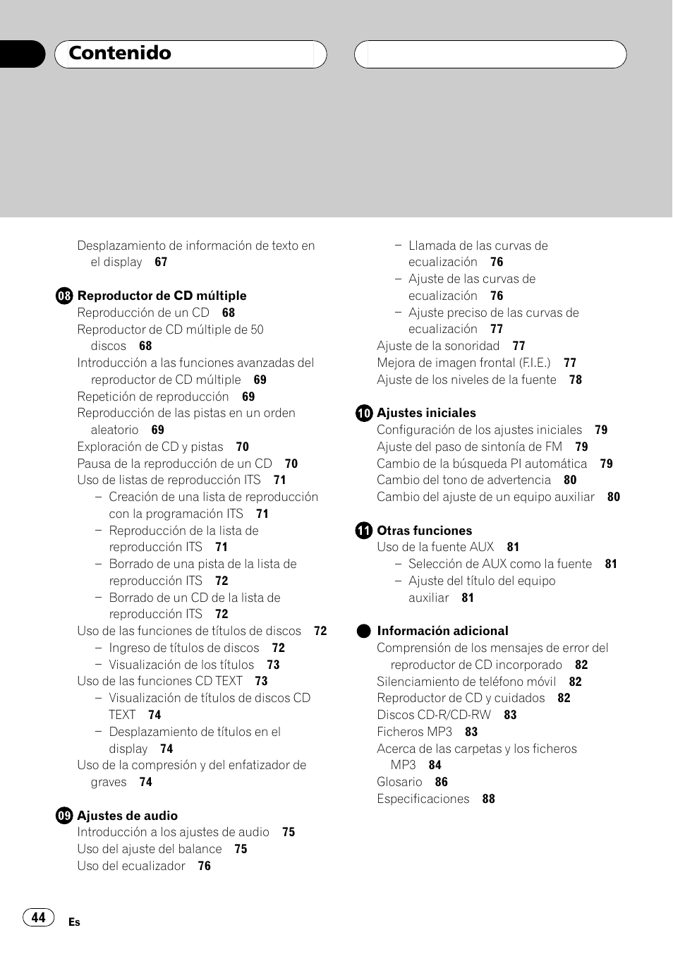 Pioneer DEH-P3500MP User Manual | Page 44 / 92