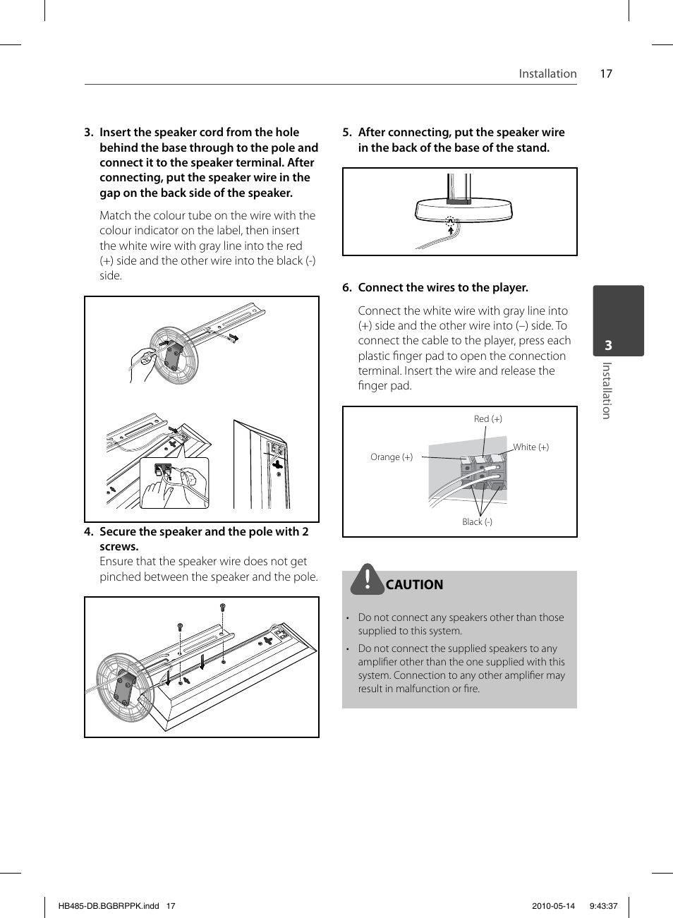 Caution | Pioneer BCS-FS505 User Manual | Page 17 / 76