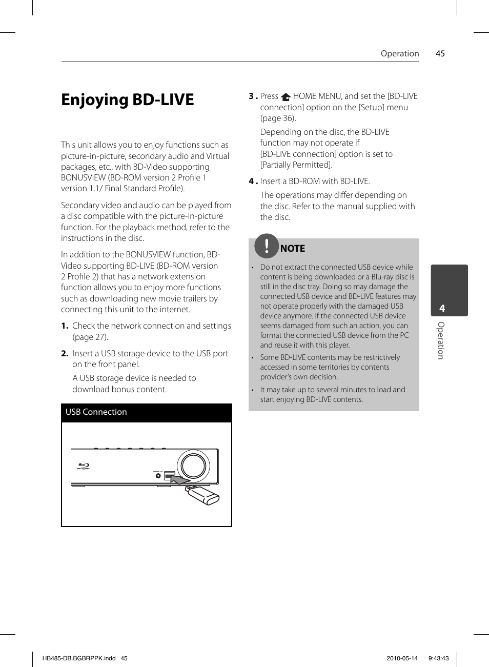 Enjoying bd-live | Pioneer BCS-FS505 User Manual | Page 45 / 76