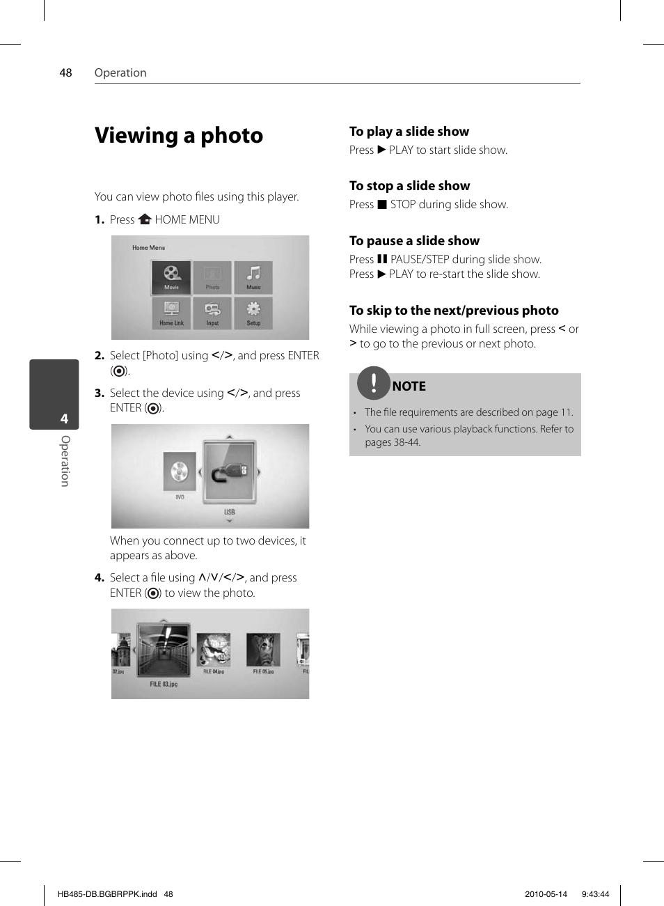 Viewing a photo | Pioneer BCS-FS505 User Manual | Page 48 / 76
