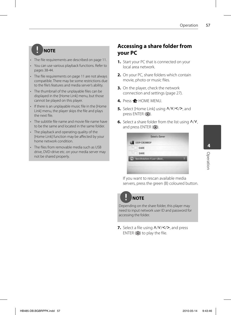 Accessing a share folder from your pc | Pioneer BCS-FS505 User Manual | Page 57 / 76