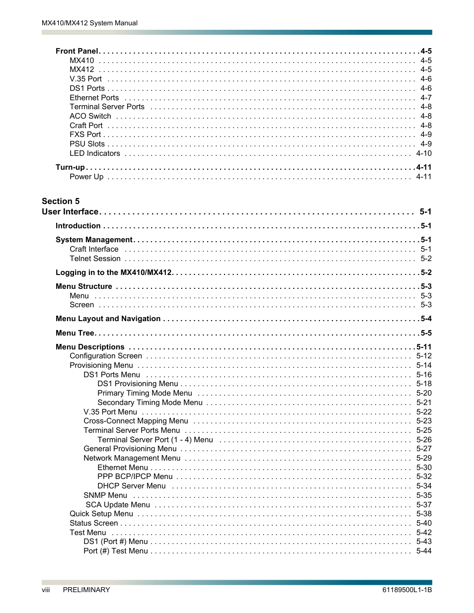 ADTRAN MX410 User Manual | Page 8 / 108