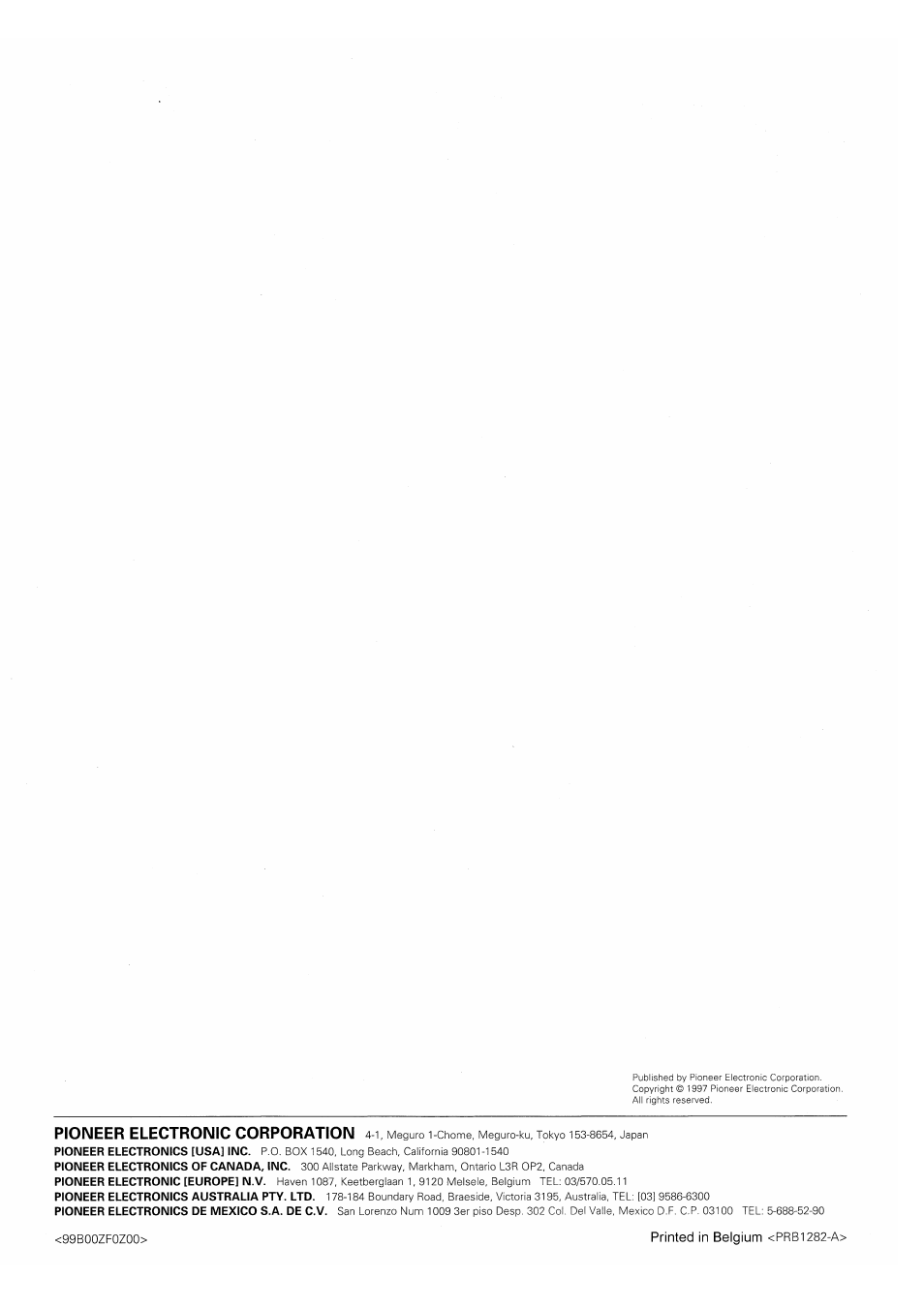 Pioneer PD-F706 User Manual | Page 16 / 16