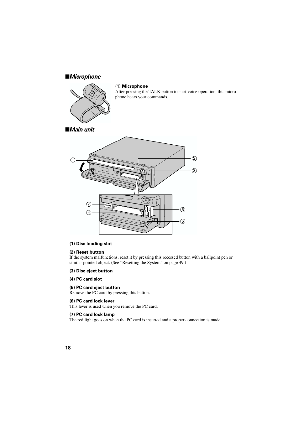 Microphone main unit, Microphone, Main unit | Pioneer AVIC-85DHV-2 User Manual | Page 20 / 56