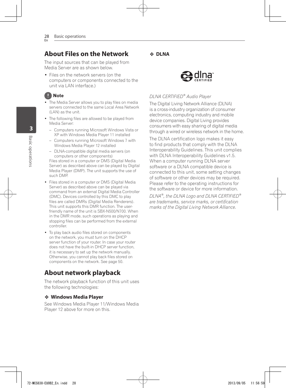 About files on the network, About network playback | Pioneer SBX-N700 User Manual | Page 28 / 68