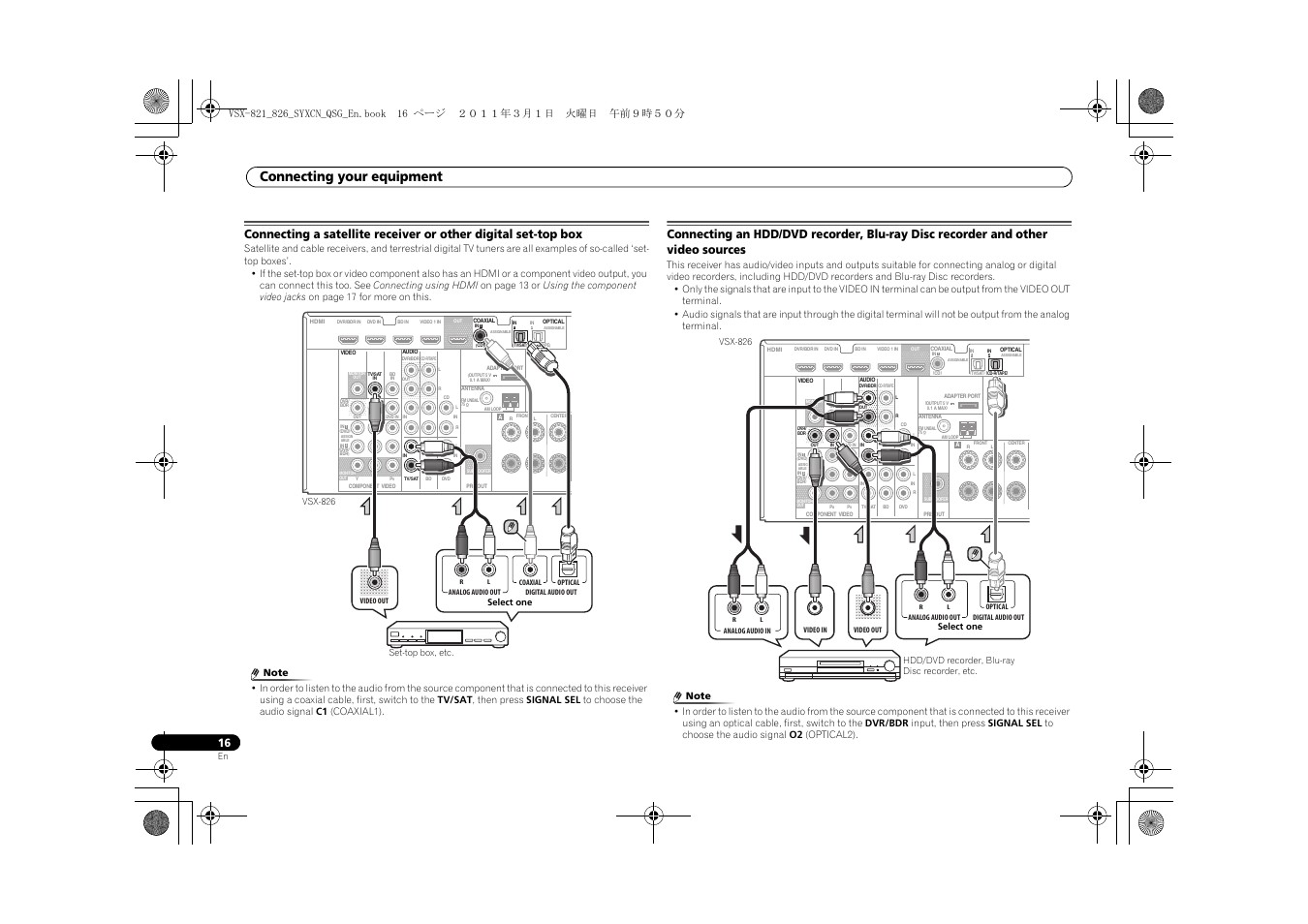 Connecting your equipment | Pioneer VSX-821 User Manual | Page 16 / 156
