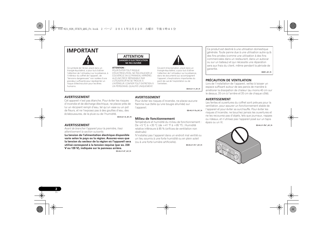 Important | Pioneer VSX-821 User Manual | Page 24 / 156