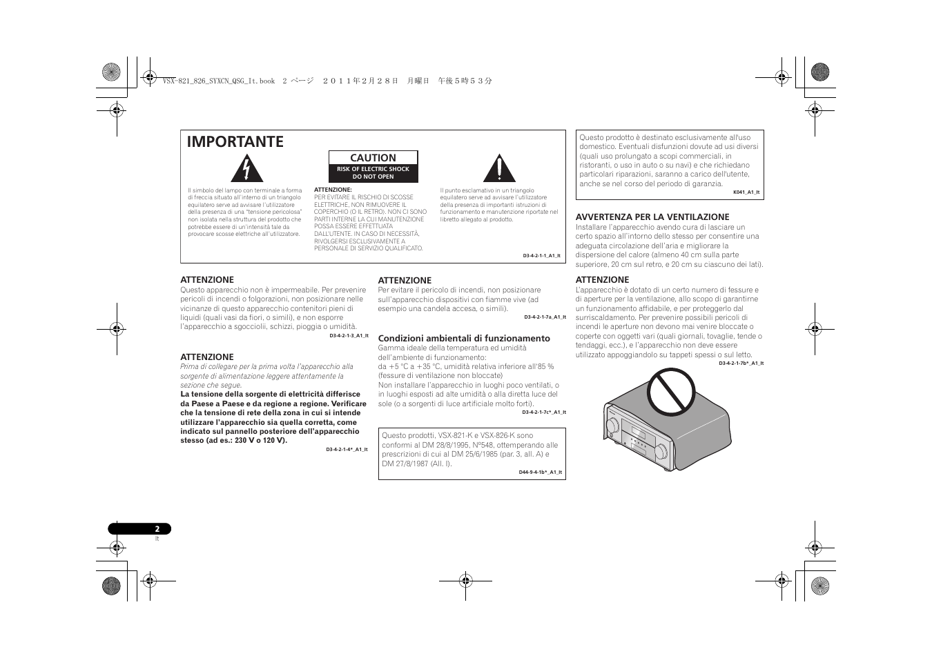 Importante | Pioneer VSX-821 User Manual | Page 68 / 156