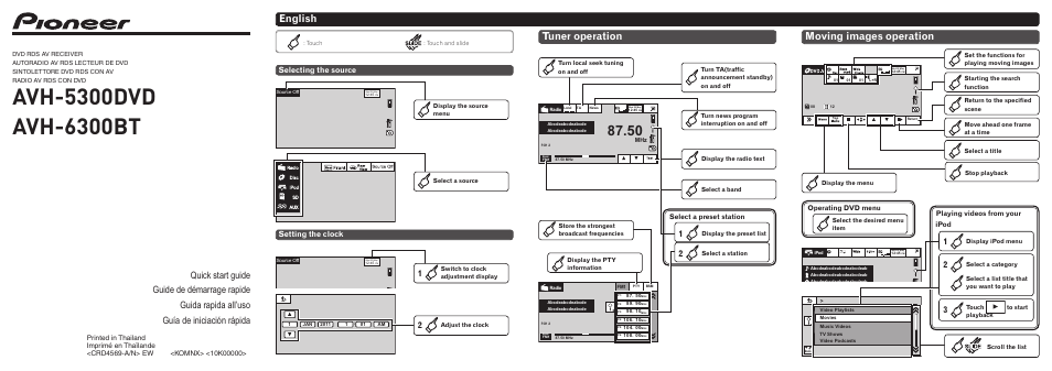 Pioneer AVH-6300BT User Manual | 8 pages