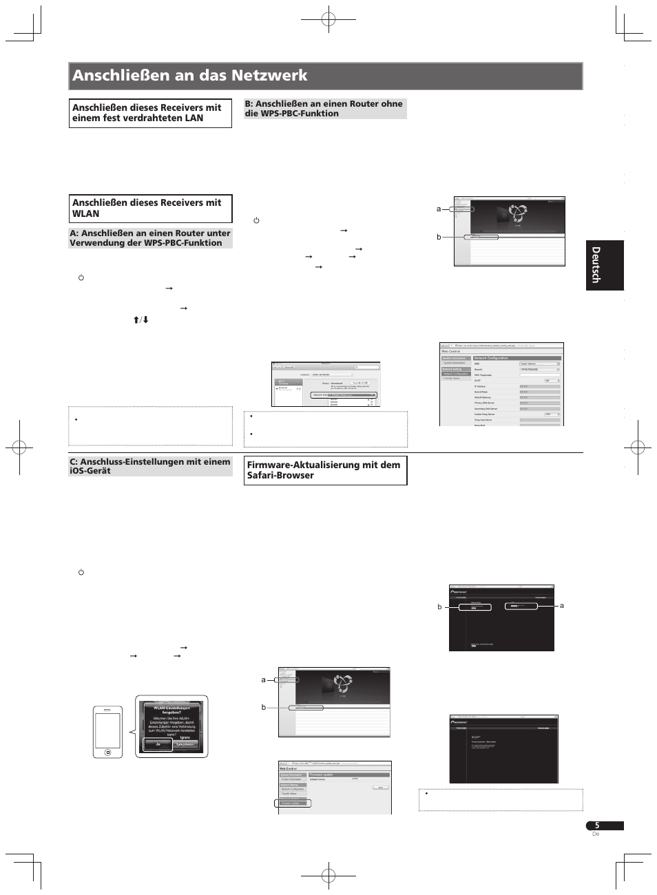 Anschließen an das netzwerk | Pioneer X-HM71-K User Manual | Page 17 / 32