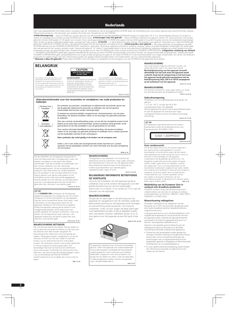 Snelstartgids / кра, Receiver system / сис, Belangrijk | Nederlands | Pioneer X-HM71-K User Manual | Page 22 / 32