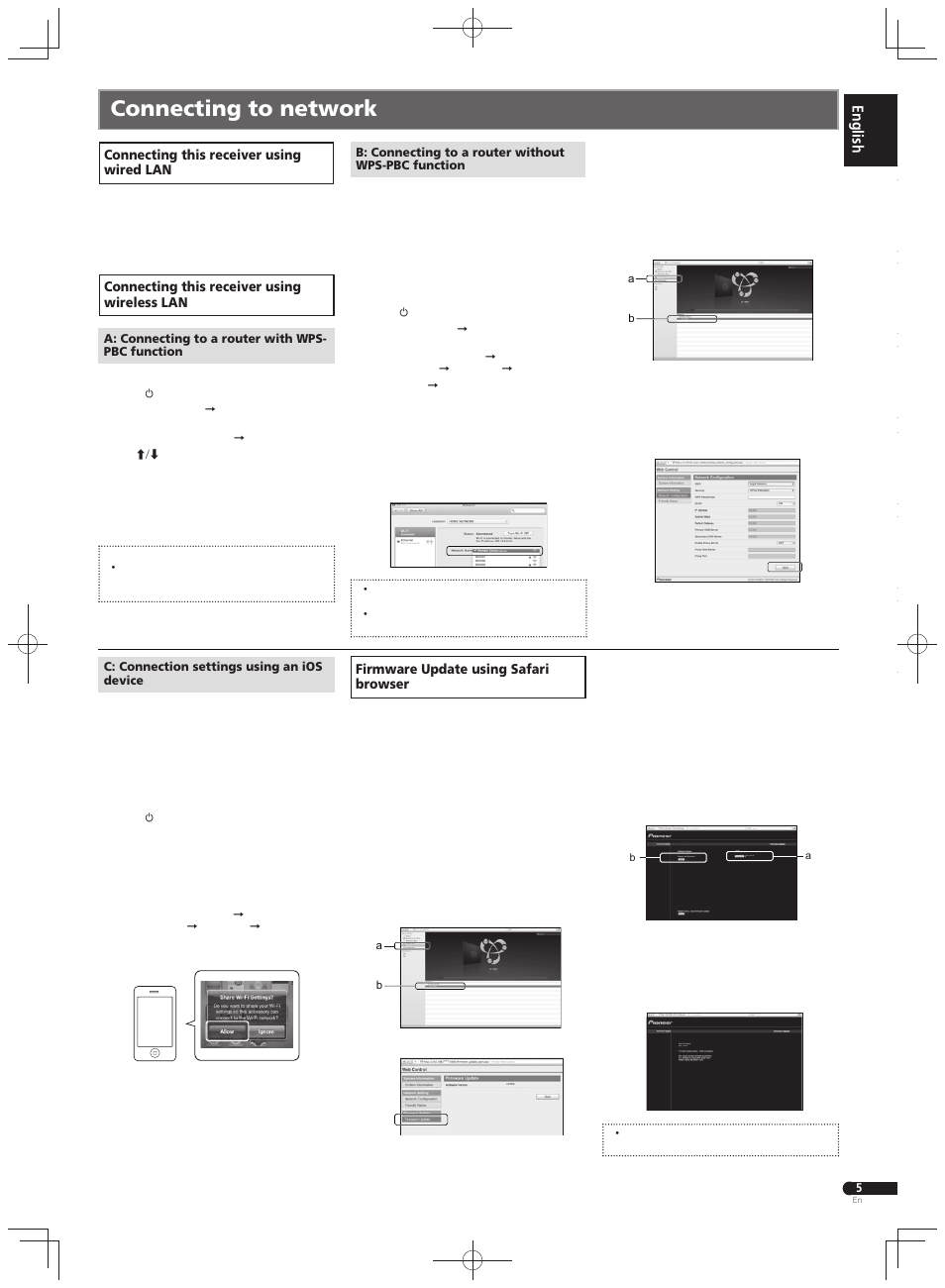 Connecting to network | Pioneer X-HM71-K User Manual | Page 5 / 32