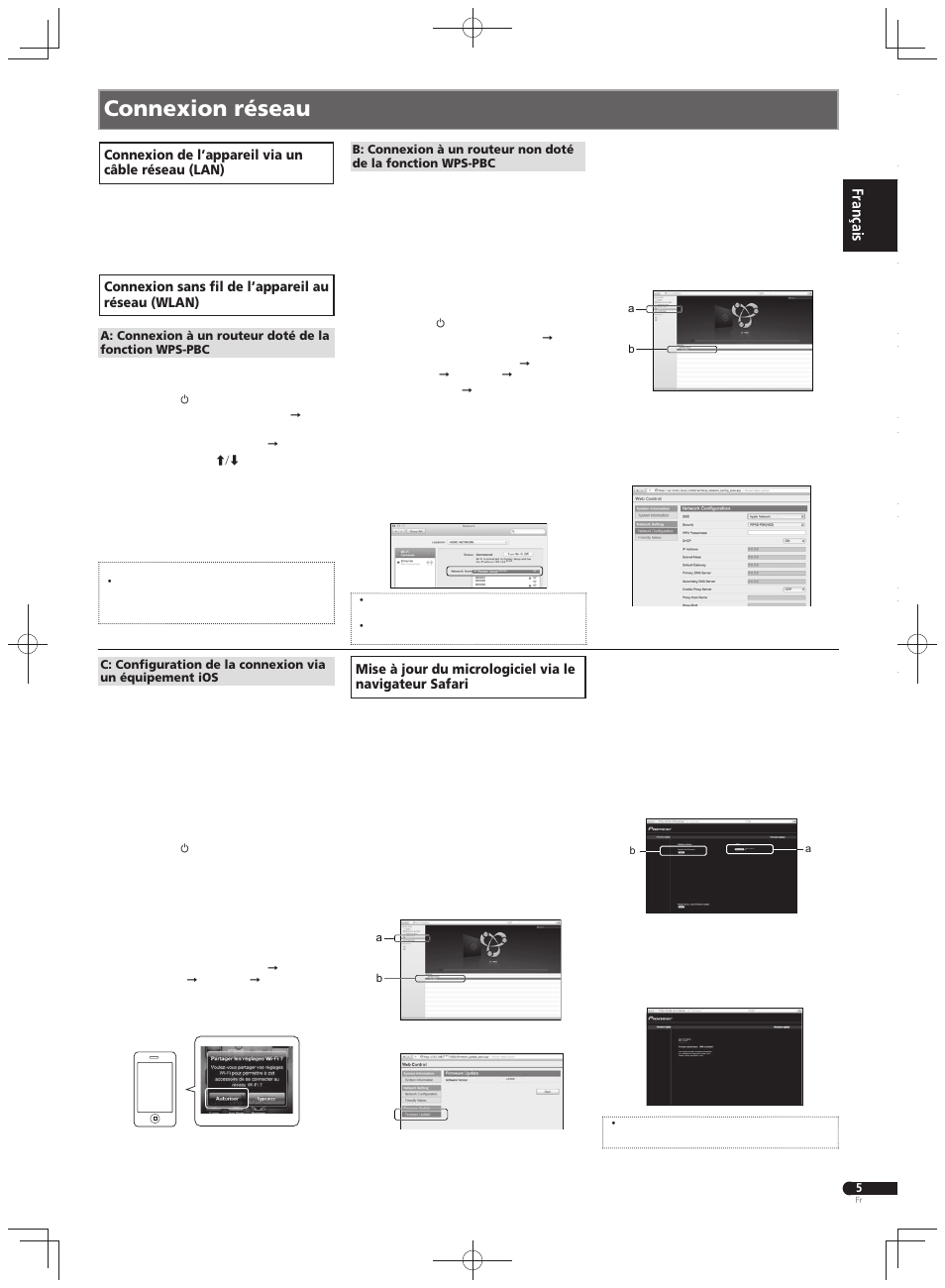 Connexion réseau | Pioneer X-HM71-K User Manual | Page 9 / 32