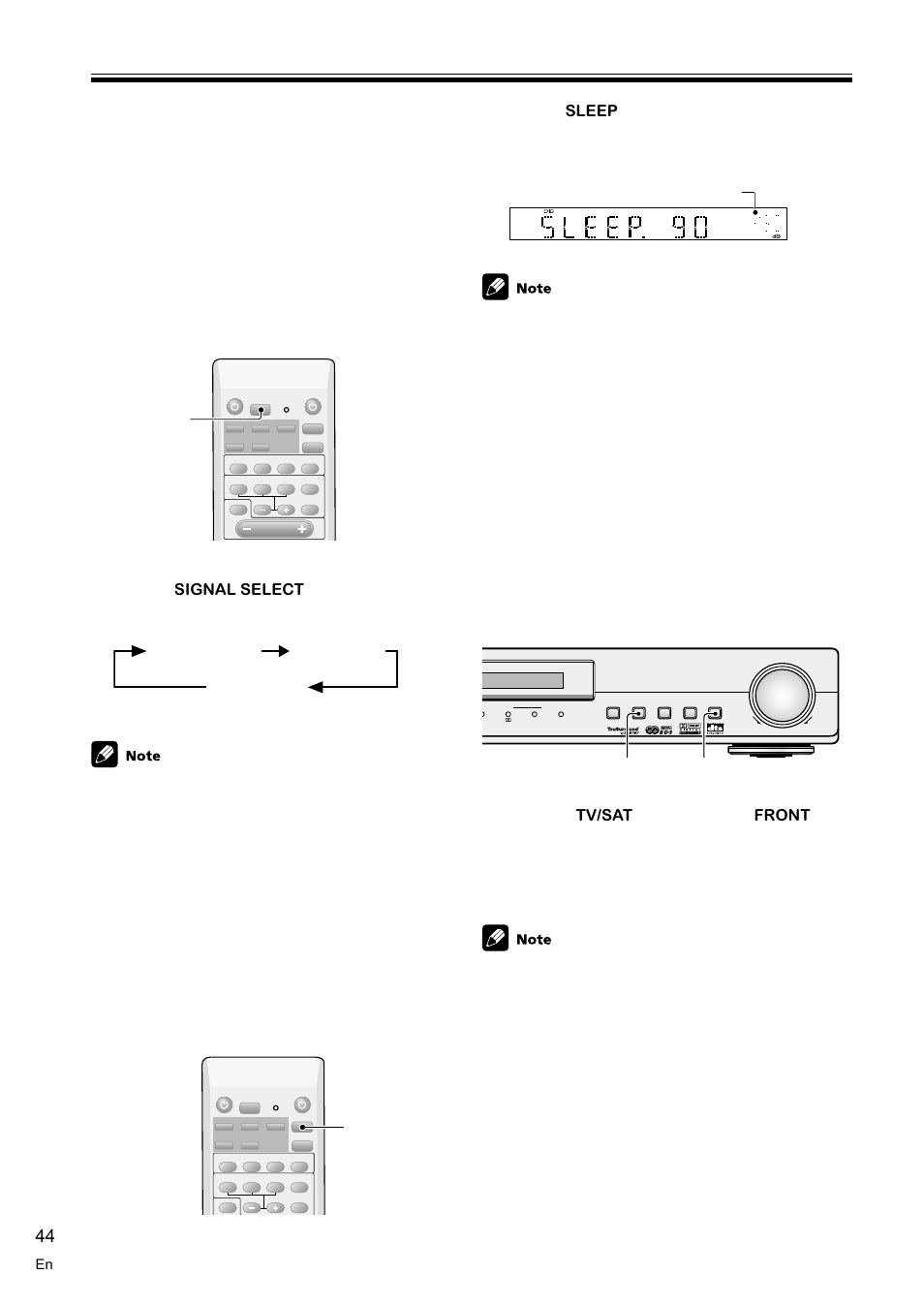 Input signal select 44, The sleep function 44, Resetting the system 44 | Input signal select, The sleep function, Resetting the system, Using other functions, 1 use the, Button to cycle through the three input modes, Sel. ana sel. dig sel. auto | Pioneer VSX-C100-S User Manual | Page 44 / 60