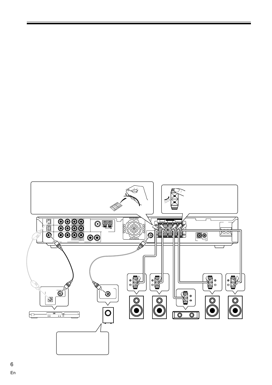 Quick start guide, No frills setup, Powered subwoofer (sw) front r (r) front | Coaxial cable (sold separately), L(l) surround, Rs) surround l (ls) center (c) | Pioneer VSX-C100-S User Manual | Page 6 / 60