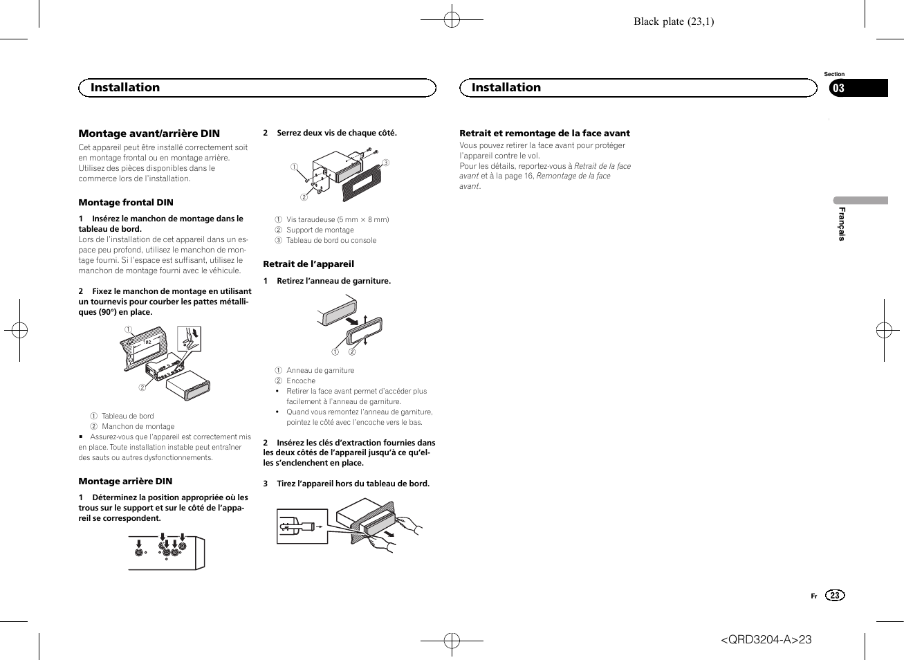 Installation | Pioneer DEH-1600UBB User Manual | Page 23 / 100