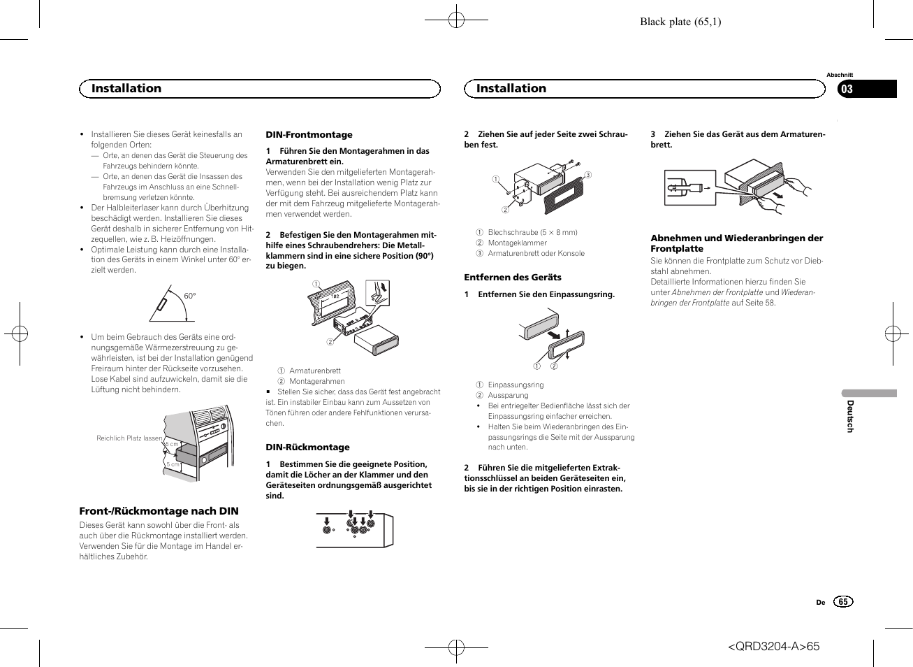 Installation | Pioneer DEH-1600UBB User Manual | Page 65 / 100