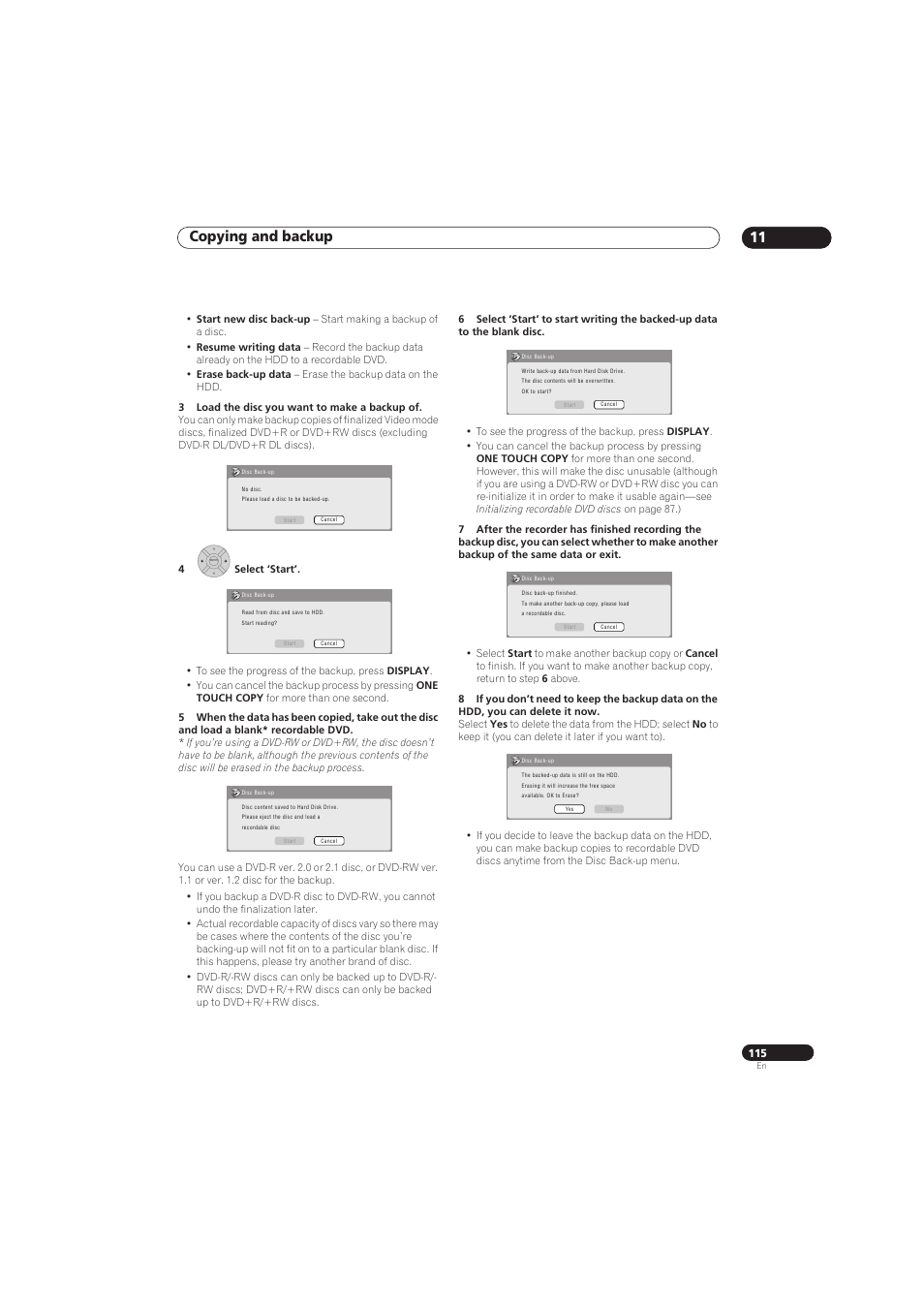 Copying and backup 11 | Pioneer RCS-656HX User Manual | Page 115 / 156