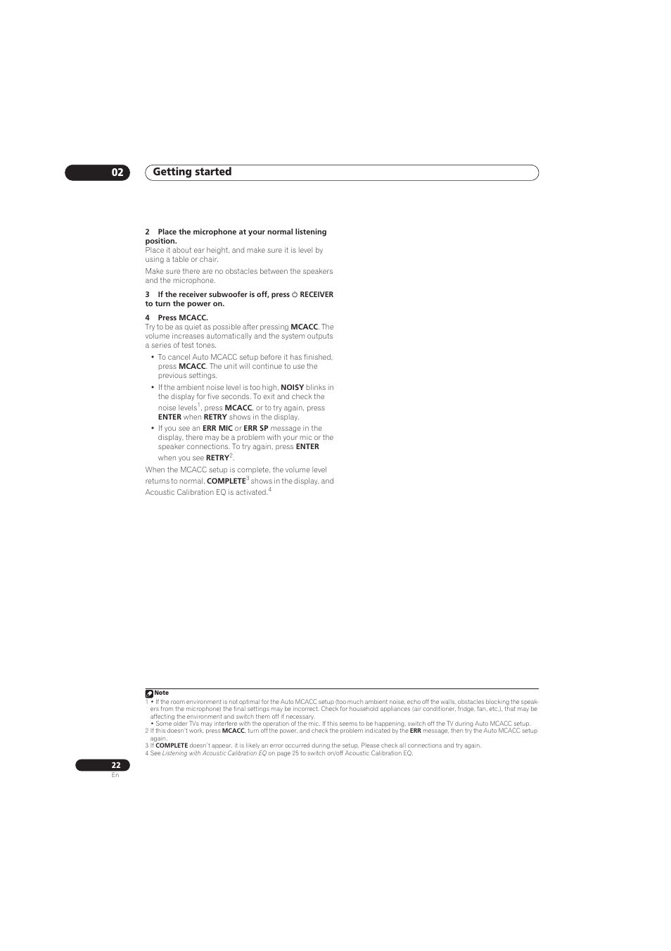 Getting started 02 | Pioneer RCS-656HX User Manual | Page 22 / 156