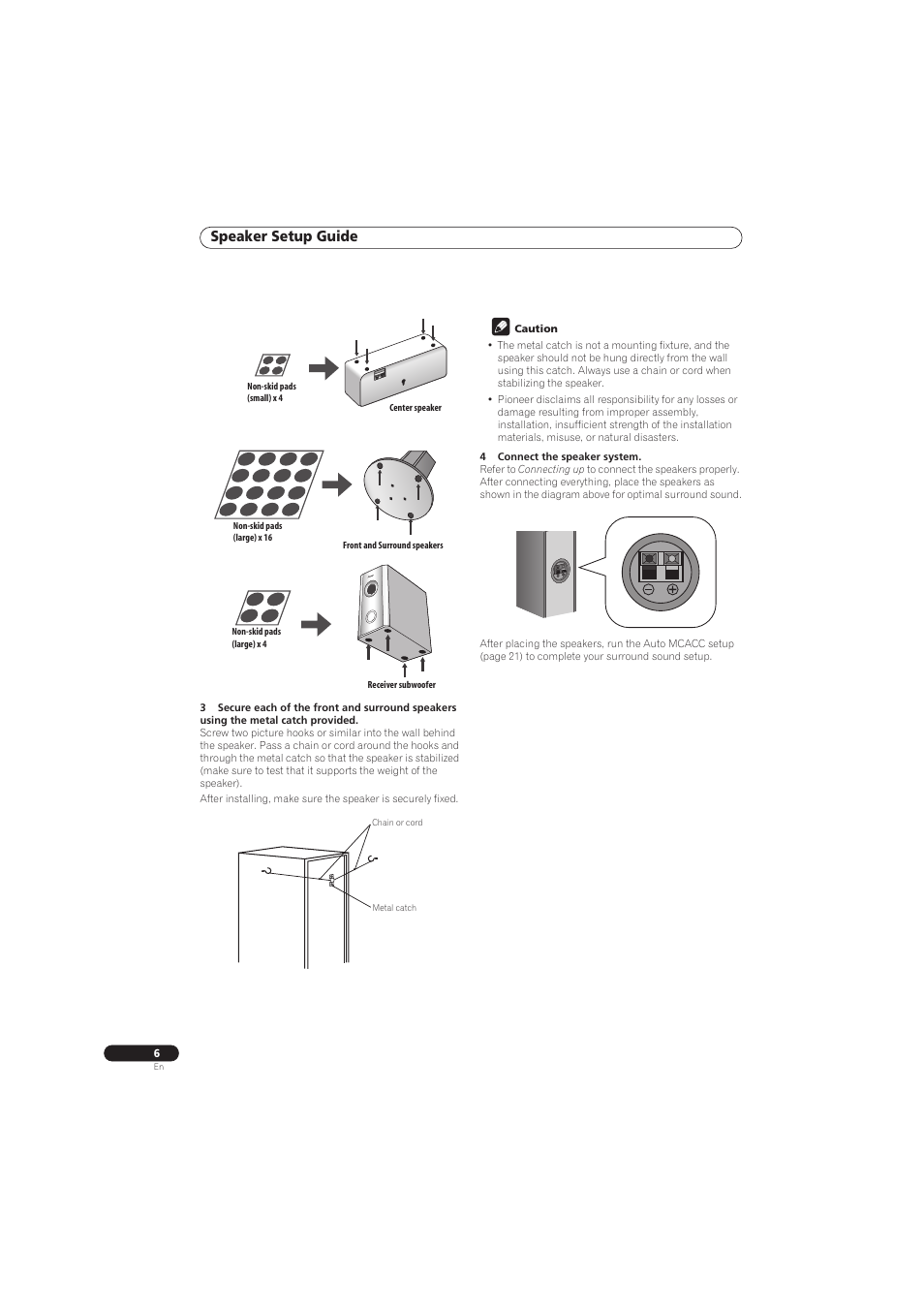 Speaker setup guide | Pioneer RCS-656HX User Manual | Page 6 / 156
