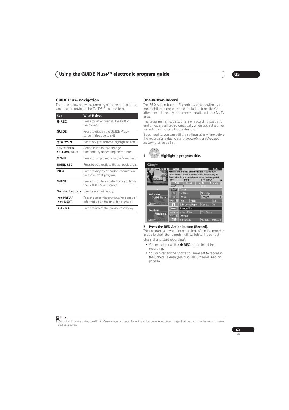 Using the guide plus+™ electronic program guide 05 | Pioneer RCS-656HX User Manual | Page 63 / 156