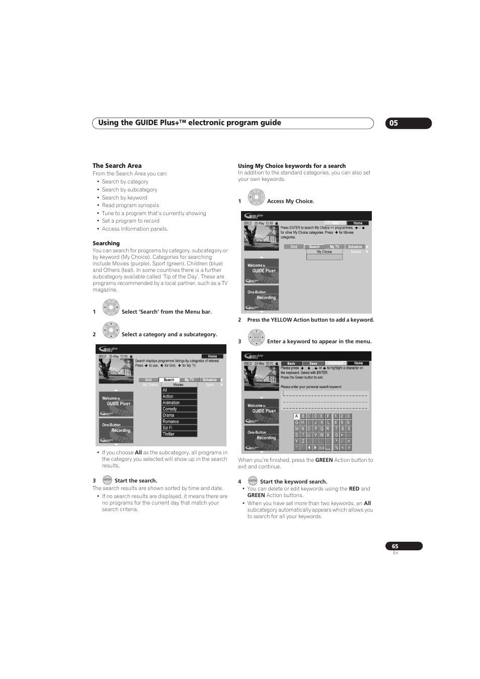 Using the guide plus+™ electronic program guide 05 | Pioneer RCS-656HX User Manual | Page 65 / 156