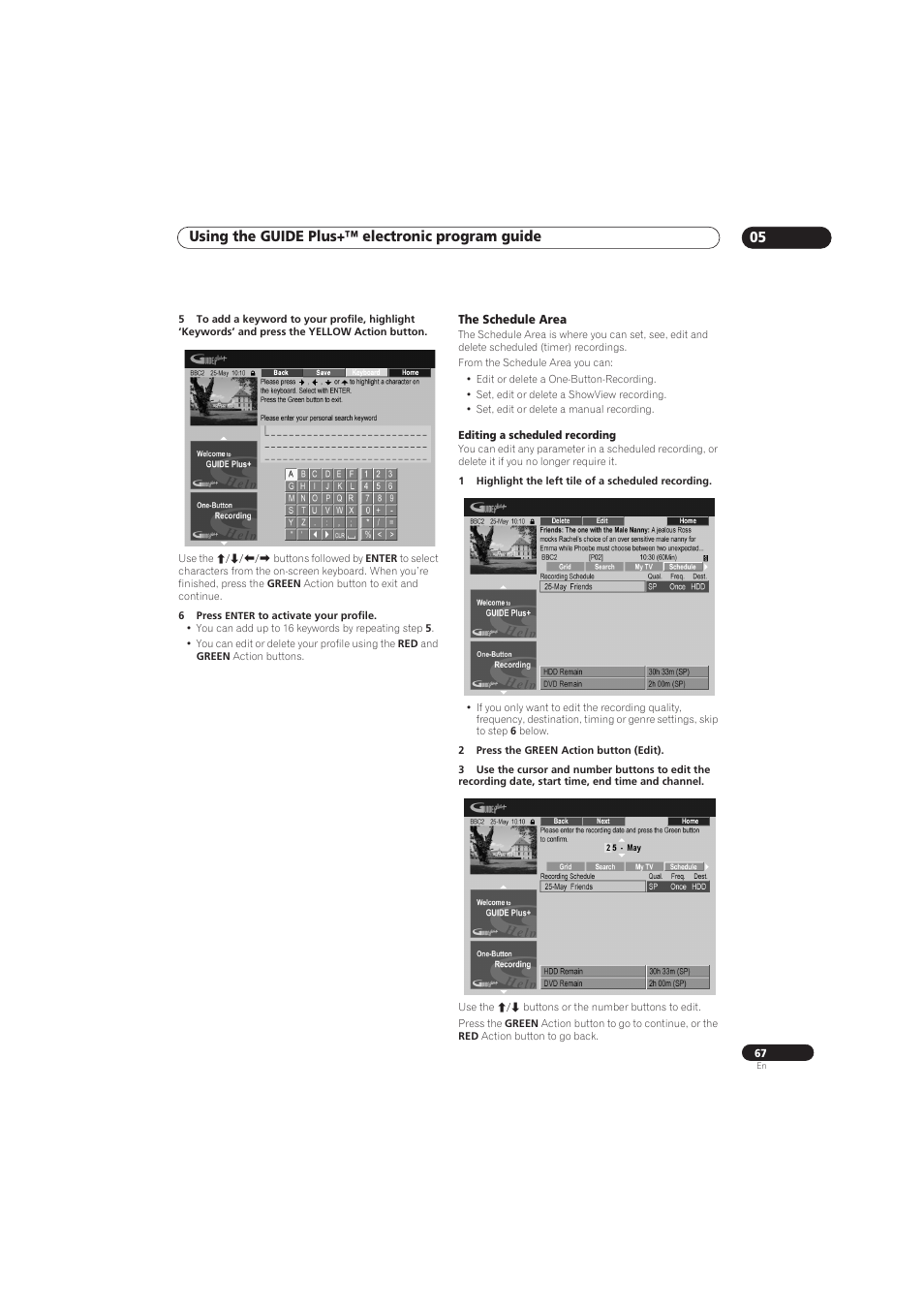 Using the guide plus+™ electronic program guide 05 | Pioneer RCS-656HX User Manual | Page 67 / 156