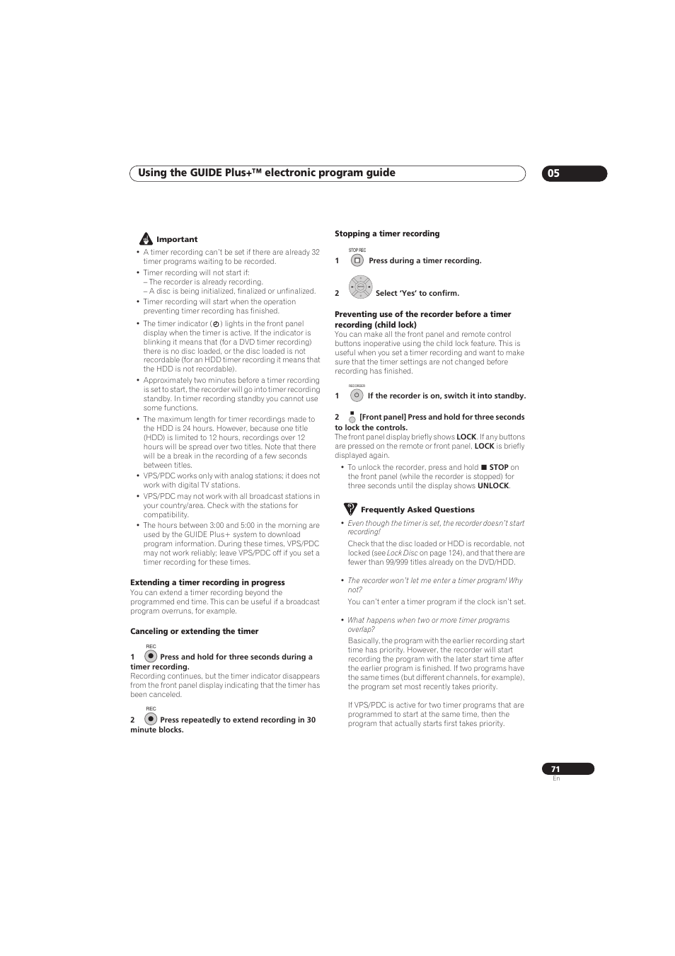 Using the guide plus+™ electronic program guide 05 | Pioneer RCS-656HX User Manual | Page 71 / 156